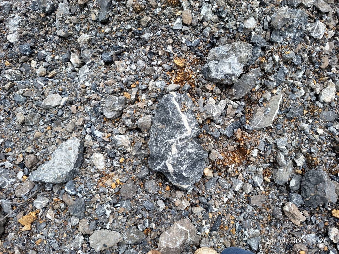Antimony ore rock pile at Kanchanaburi mine, Thailand