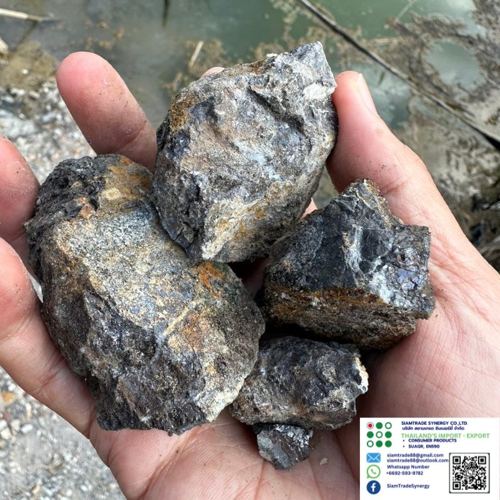 Antimony ore sample in hand
